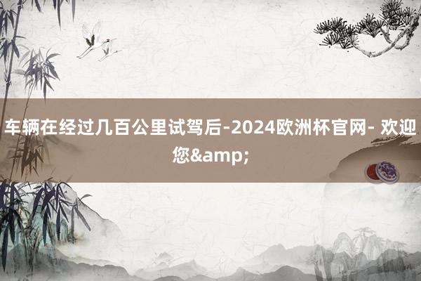 车辆在经过几百公里试驾后-2024欧洲杯官网- 欢迎您&