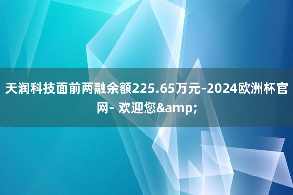 天润科技面前两融余额225.65万元-2024欧洲杯官网- 欢迎您&