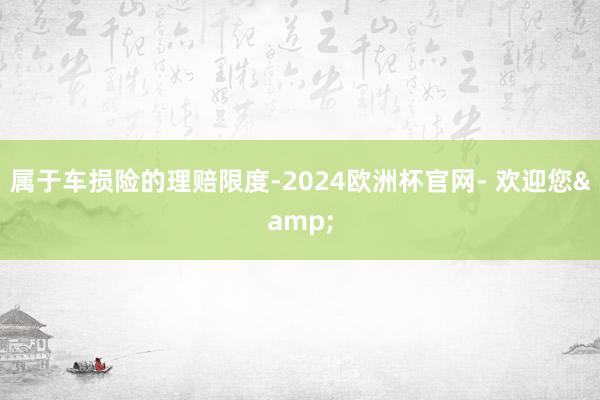 属于车损险的理赔限度-2024欧洲杯官网- 欢迎您&