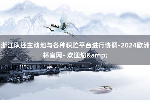 浙江队还主动地与各种积贮平台进行协调-2024欧洲杯官网- 欢迎您&