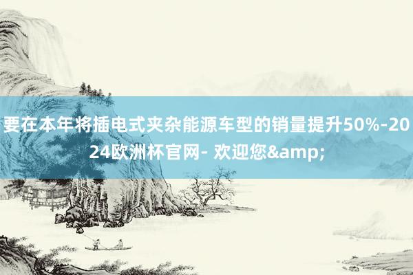 要在本年将插电式夹杂能源车型的销量提升50%-2024欧洲杯官网- 欢迎您&