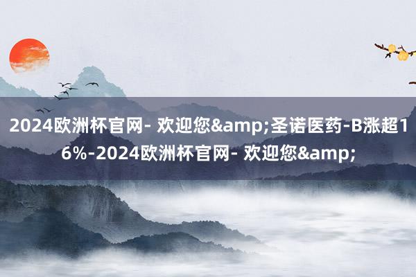 2024欧洲杯官网- 欢迎您&圣诺医药-B涨超16%-2024欧洲杯官网- 欢迎您&