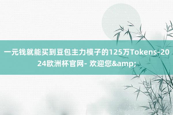 一元钱就能买到豆包主力模子的125万Tokens-2024欧洲杯官网- 欢迎您&