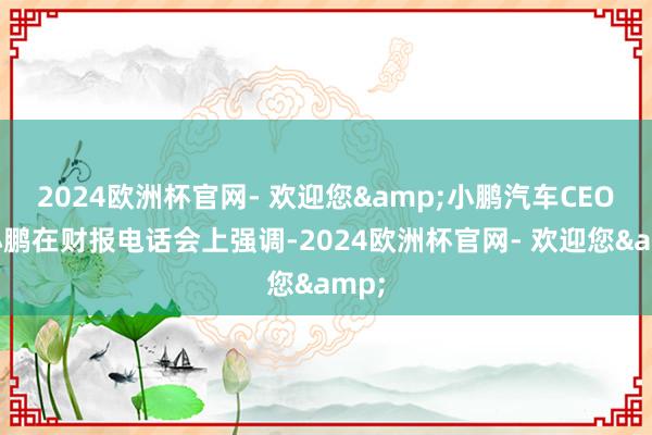 2024欧洲杯官网- 欢迎您&小鹏汽车CEO何小鹏在财报电话会上强调-2024欧洲杯官网- 欢迎您&