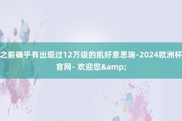 之前确乎有出现过12万级的凯好意思瑞-2024欧洲杯官网- 欢迎您&