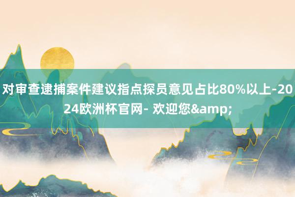 对审查逮捕案件建议指点探员意见占比80%以上-2024欧洲杯官网- 欢迎您&