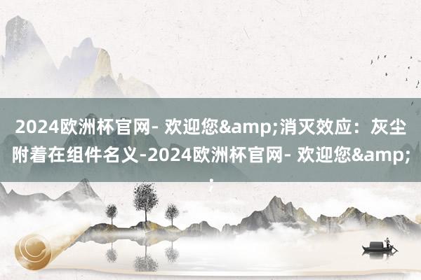 2024欧洲杯官网- 欢迎您&消灭效应：灰尘附着在组件名义-2024欧洲杯官网- 欢迎您&