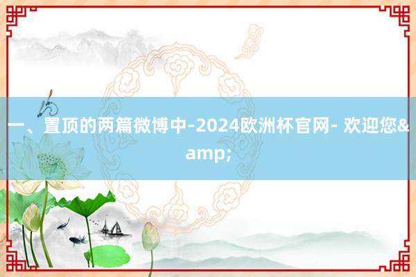 一、置顶的两篇微博中-2024欧洲杯官网- 欢迎您&